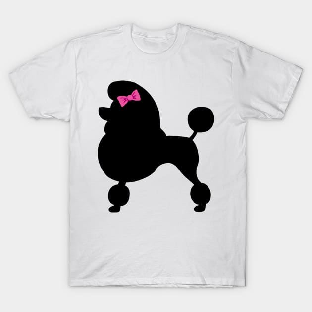 Black Show Poodle T-Shirt by MichellePhong